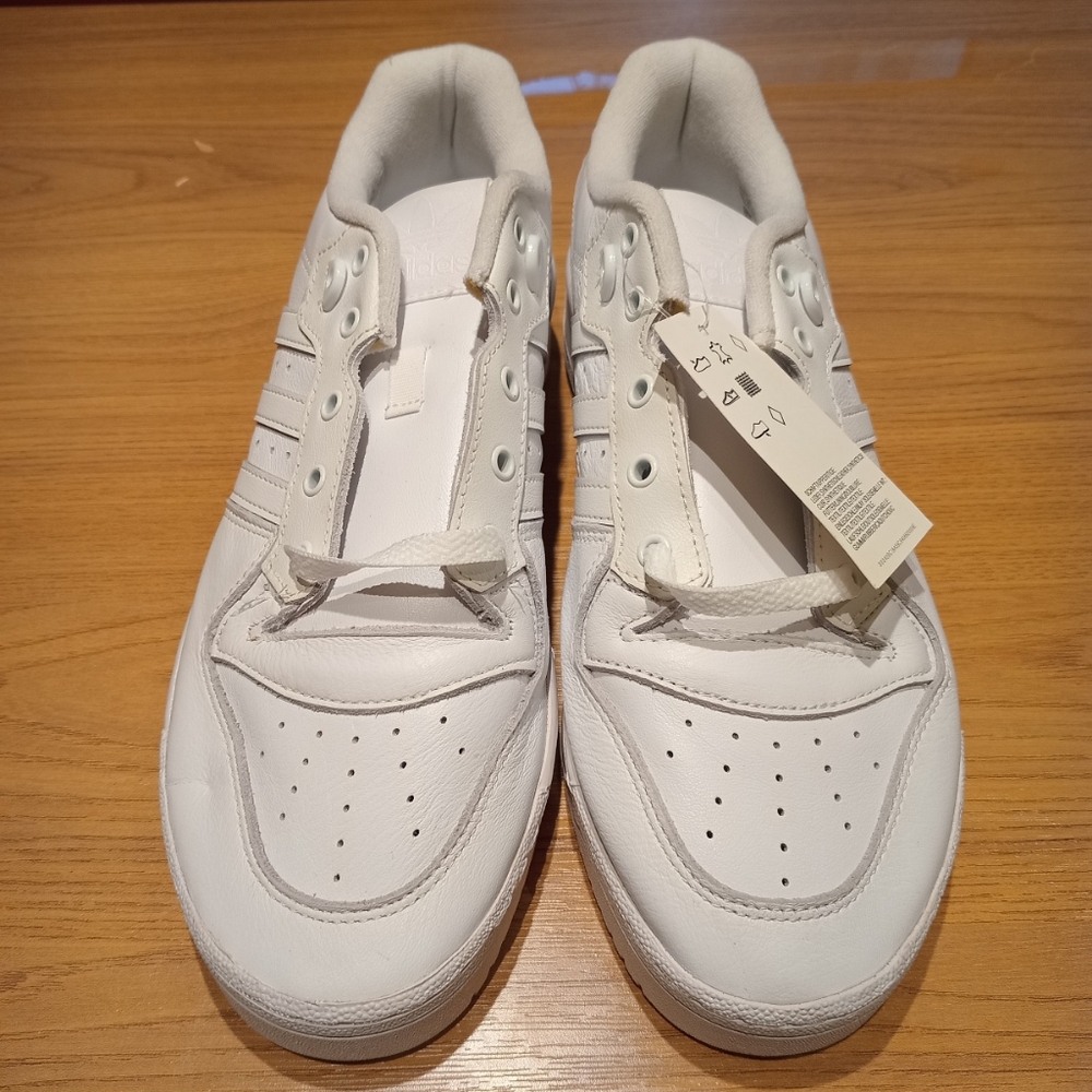 Great Pair of New (NWT) Size 10 All-white Women's Adidas (RIVALRY LOW) Sneakers